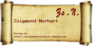 Zsigmond Norbert névjegykártya