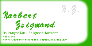 norbert zsigmond business card